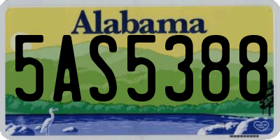 AL license plate 5AS5388