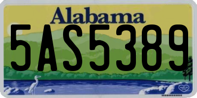 AL license plate 5AS5389