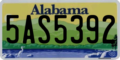 AL license plate 5AS5392