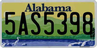 AL license plate 5AS5398