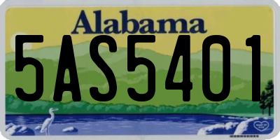 AL license plate 5AS5401