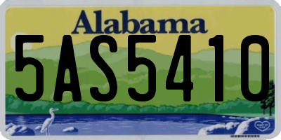 AL license plate 5AS5410