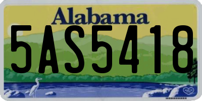 AL license plate 5AS5418