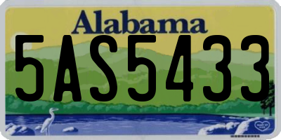 AL license plate 5AS5433
