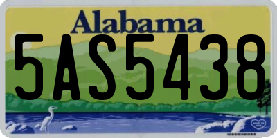 AL license plate 5AS5438