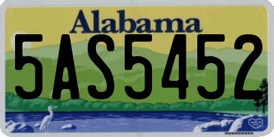 AL license plate 5AS5452