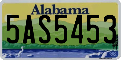 AL license plate 5AS5453