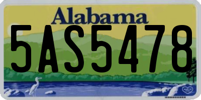 AL license plate 5AS5478