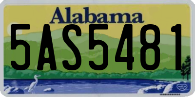 AL license plate 5AS5481