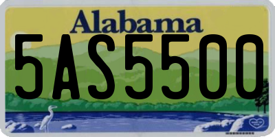AL license plate 5AS5500