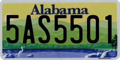 AL license plate 5AS5501
