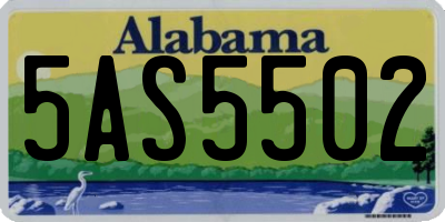 AL license plate 5AS5502