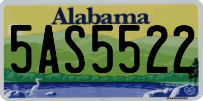 AL license plate 5AS5522