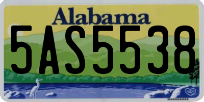 AL license plate 5AS5538
