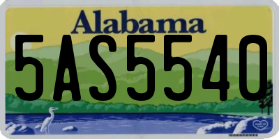 AL license plate 5AS5540