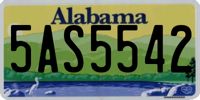 AL license plate 5AS5542