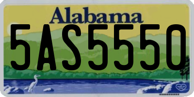 AL license plate 5AS5550