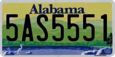 AL license plate 5AS5551