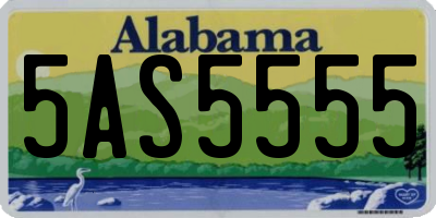AL license plate 5AS5555