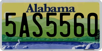 AL license plate 5AS5560