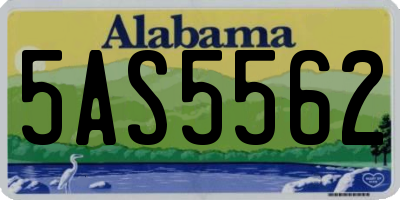 AL license plate 5AS5562