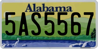 AL license plate 5AS5567