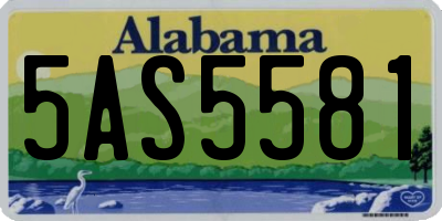 AL license plate 5AS5581