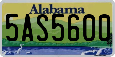 AL license plate 5AS5600