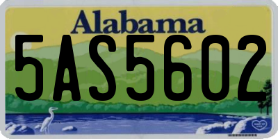 AL license plate 5AS5602