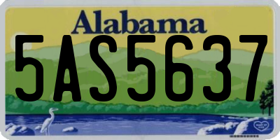AL license plate 5AS5637