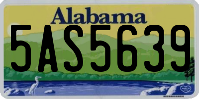 AL license plate 5AS5639