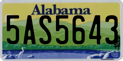 AL license plate 5AS5643