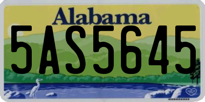 AL license plate 5AS5645