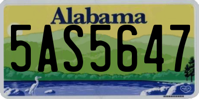 AL license plate 5AS5647