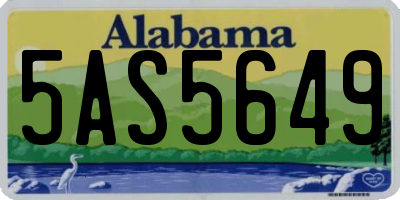 AL license plate 5AS5649