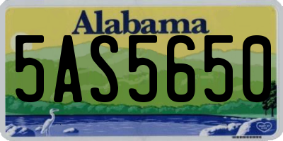 AL license plate 5AS5650