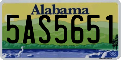 AL license plate 5AS5651