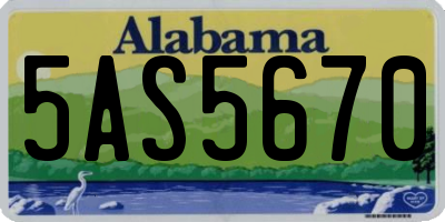 AL license plate 5AS5670