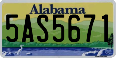 AL license plate 5AS5671