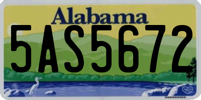 AL license plate 5AS5672