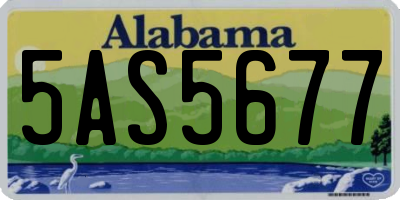 AL license plate 5AS5677