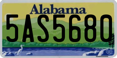 AL license plate 5AS5680