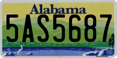 AL license plate 5AS5687