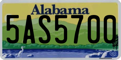 AL license plate 5AS5700
