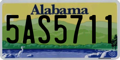 AL license plate 5AS5711