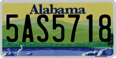 AL license plate 5AS5718