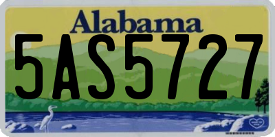 AL license plate 5AS5727