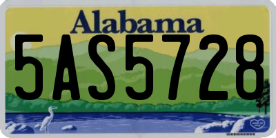 AL license plate 5AS5728