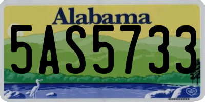 AL license plate 5AS5733