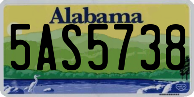 AL license plate 5AS5738